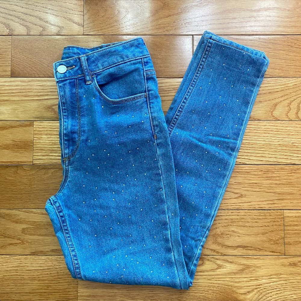 Rhinestone Studded Skinny Jeans